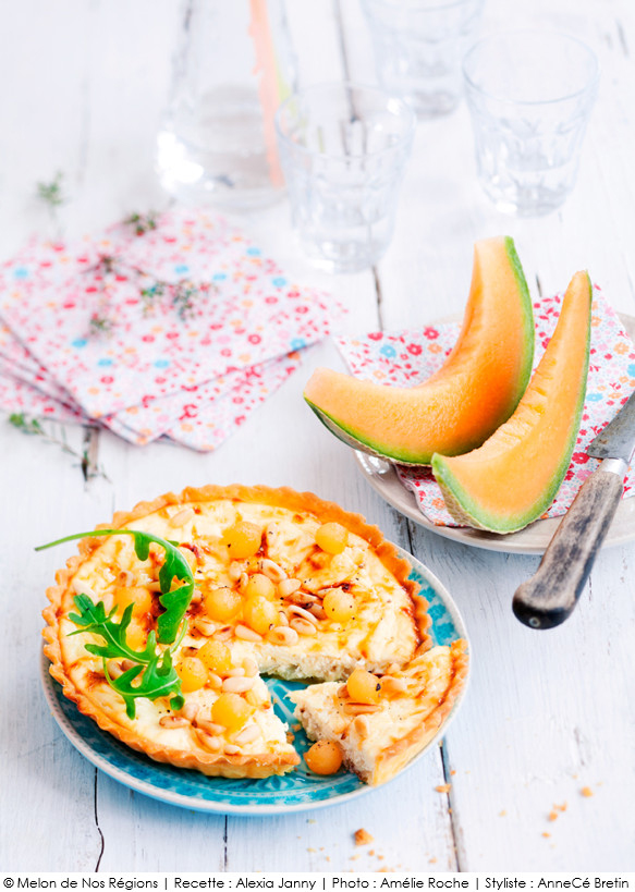 tarte_ricotta_chevre_et_billes_de_melon_de_nos_regions_pignons_de_pin