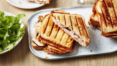 Croque-monsieur champignons, jambon, emmental