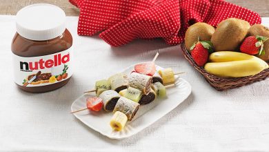 Brochettes de crêpes Nutella® aux fruits