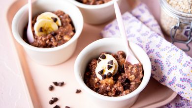 Croissance bowl porridge banane chocolat