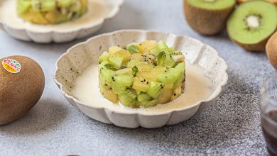 Tartare de kiwi velouté d’amandes