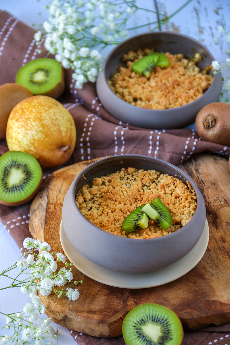 Crumble kiwi - poire - pomme