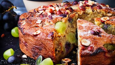 Gâteau d’automne raisins noisettes