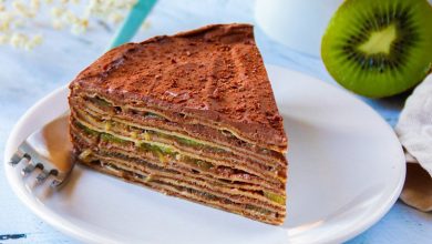Gâteau de crêpes kiwi - chocolat
