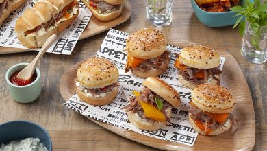 Mini-sandwichs et mini-burgers Confit de Canard