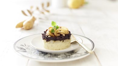 Parmentier de Ratte du Touquet boudin noir et poire