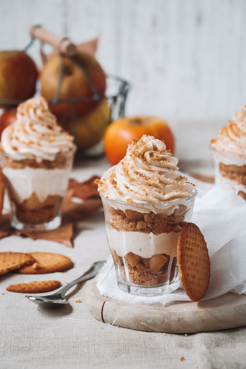Verrines d’automne pommes au caramel