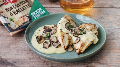 Escalopes de poulet champignons raclette « saveur d’Antan »