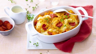 Gratin de potiron chorizo et à la Floraline