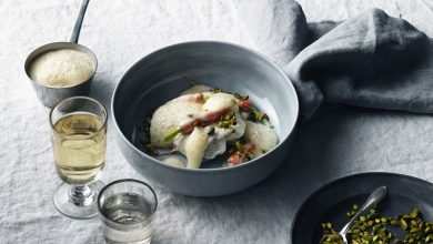 Skrei court-bouillon, carottes à la muscade beurre à l’orange