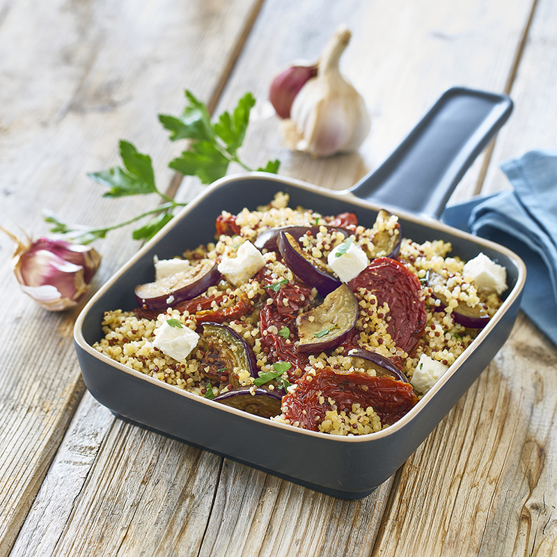 Poêlée d’aubergines provençale Quinoa Gourmand