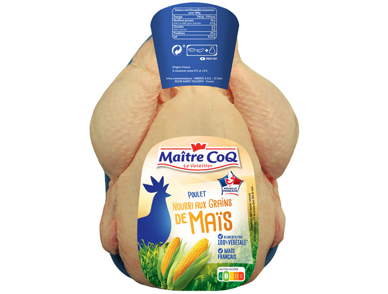 Poulet nourri aux Grains de Maïs