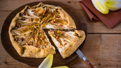 Tarte rustique endives et chèvre frais