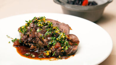 Jarret bœuf irlandais braisé alla gremolata