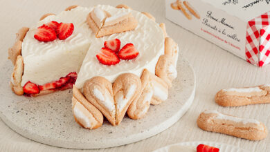 Délice yaourt, fraises biscuits à la cuillère Bonne Maman