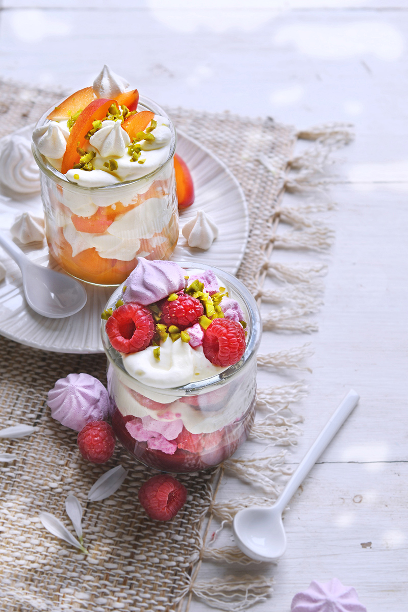 Verrines fruits d’été chantilly aromatisée
