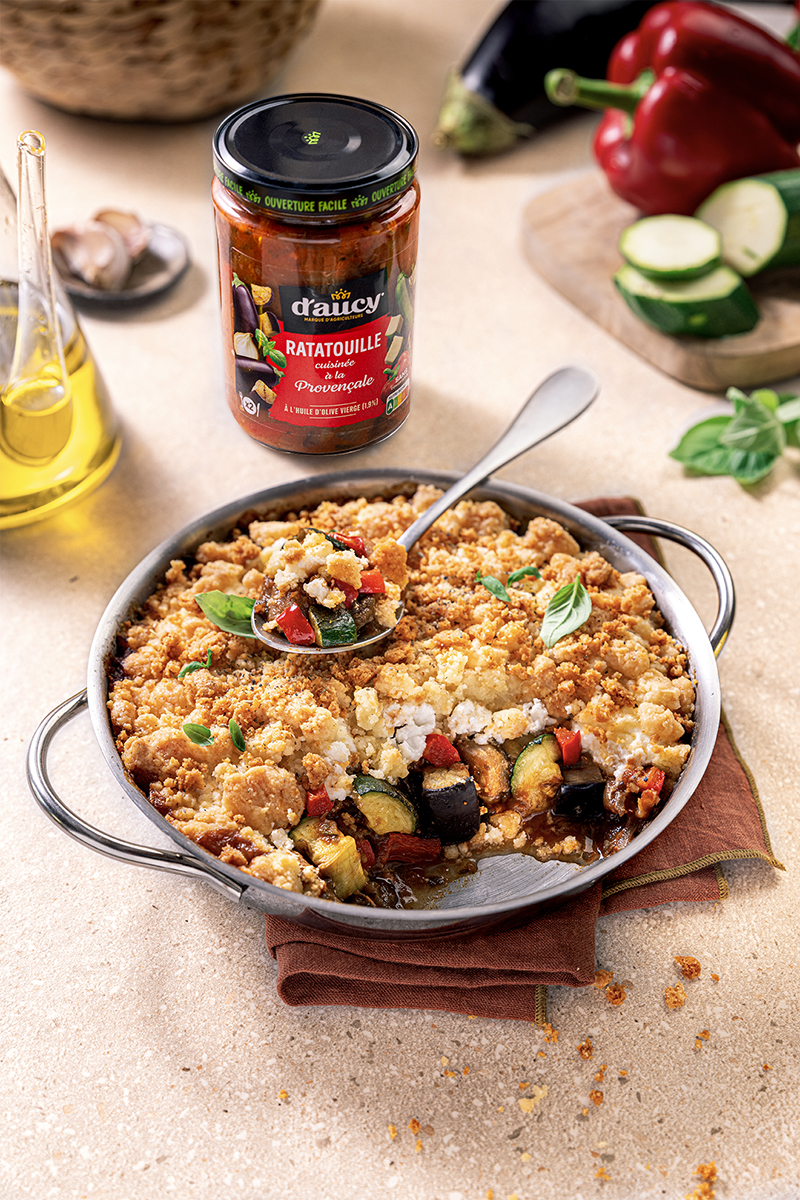 Crumble de ratatouille chèvre frais