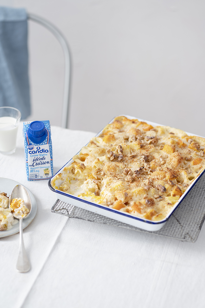 Gratin, crème infusée pecorino, légumes d’automne