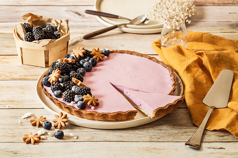 Tarte panna cotta mûres myrtilles