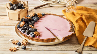 Tarte panna cotta mûres myrtilles