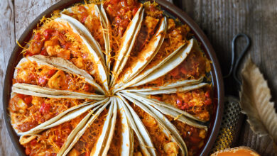 Couronne de tacos Mimolette râpée