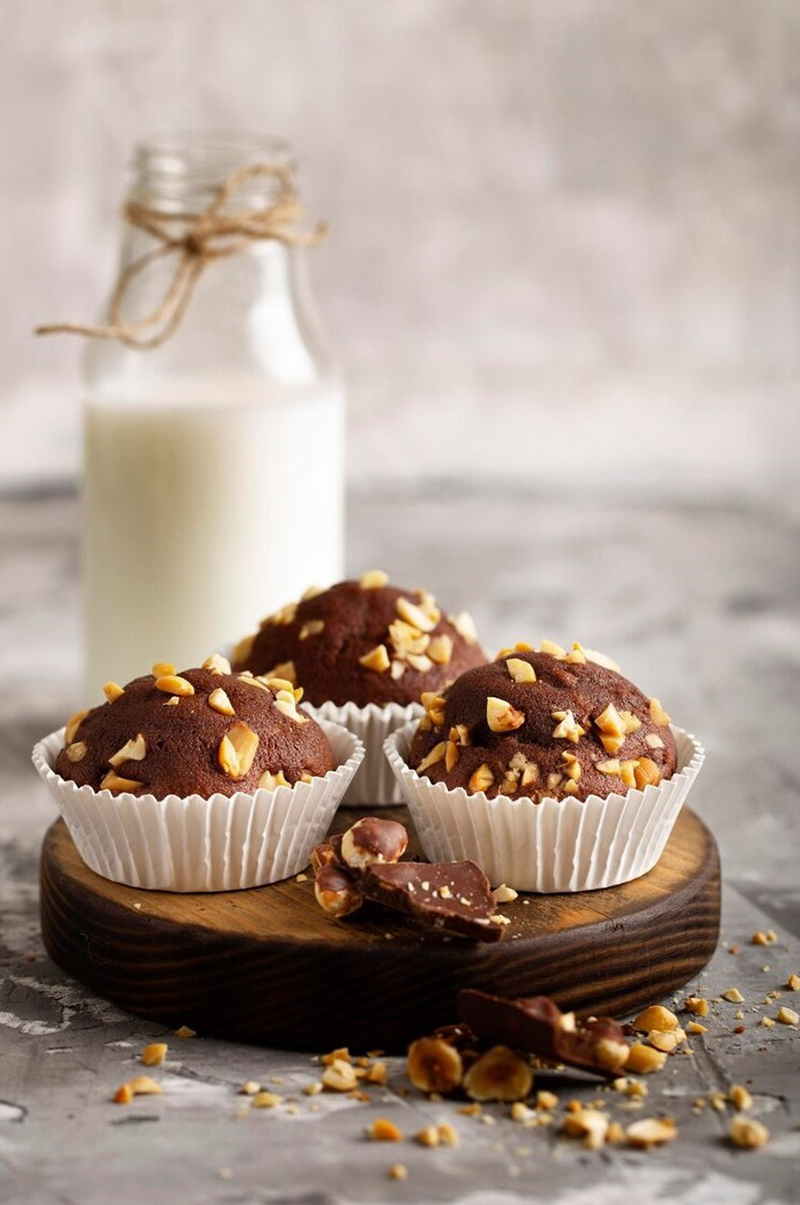 Muffins chocolat noisettes