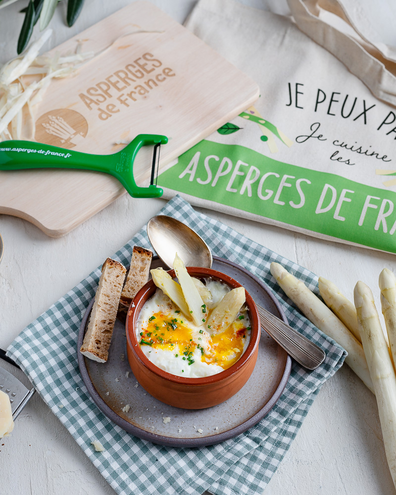 Œufs cocottes Asperges blanches de France
