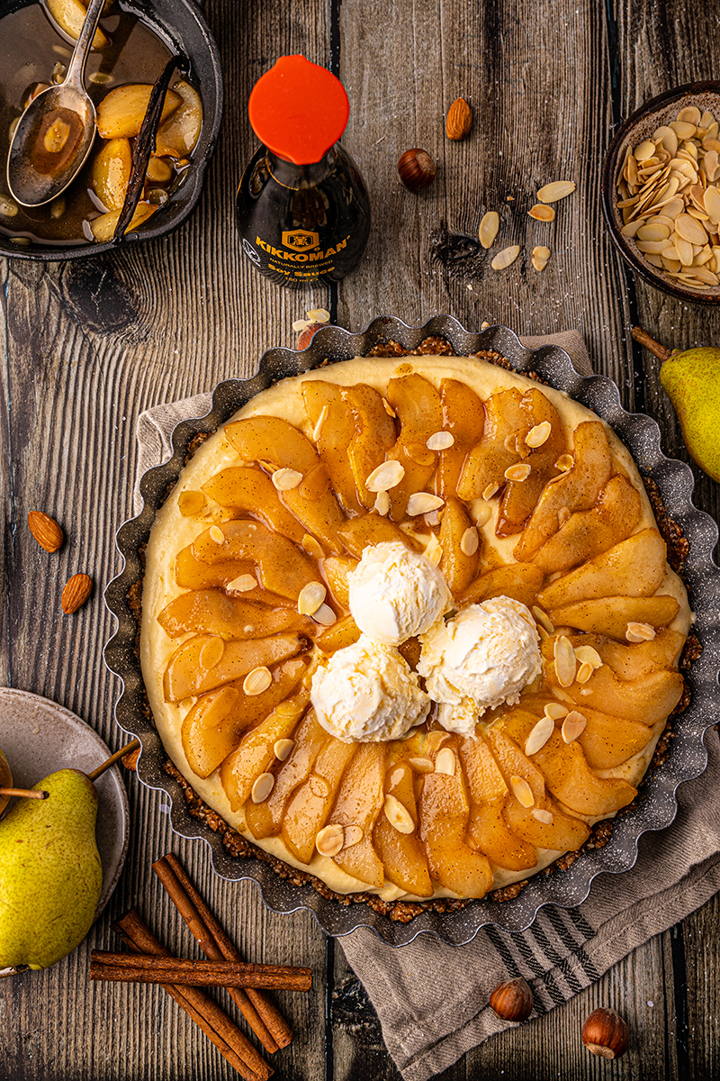 Tarte poires caramélisées vegan