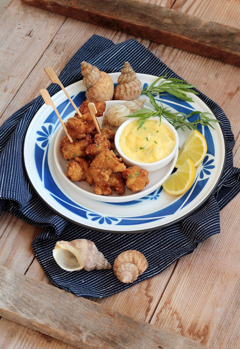 Bulots panés béarnaise
