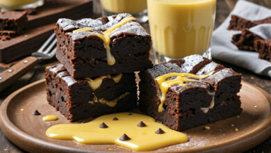 Brownie chocolat crème anglaise