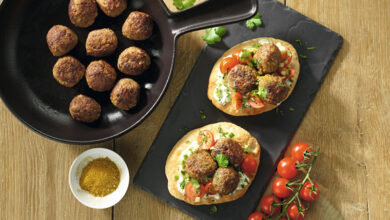 Mini pizzas boulettes bœuf et porc