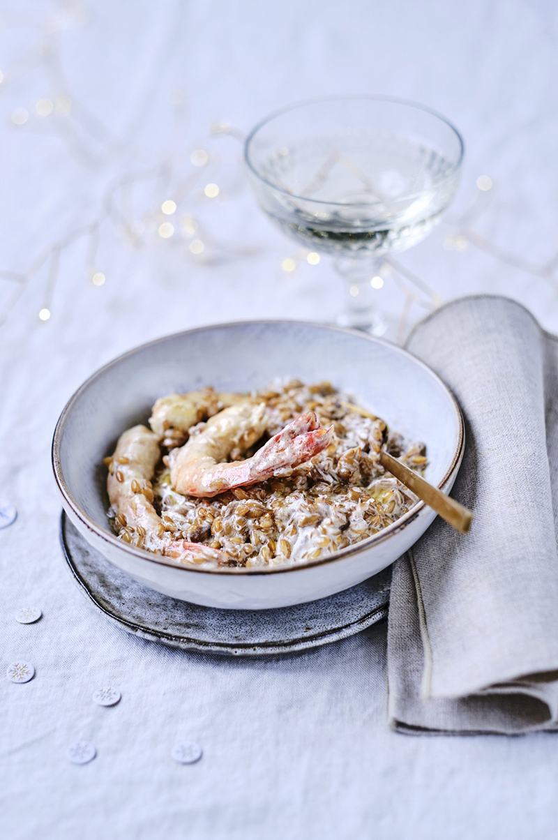 Risotto d’épeautre gambas