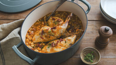 Mijoté cuisses de lapin haricots blancs lardons