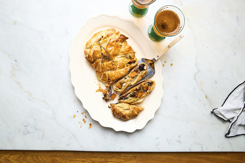 Tresse feuilletée champignons, butternut Gorgonzola 