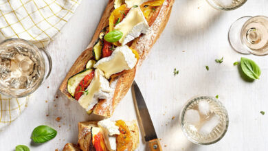 Baguette à Partager camembert tian de légumes