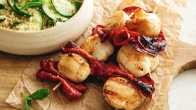 Brochettes noix de Saint-Jacques chorizo