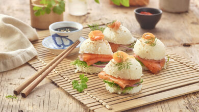 Mini sushi burgers saumon Pas Fumé Poivre Doux MOWI®