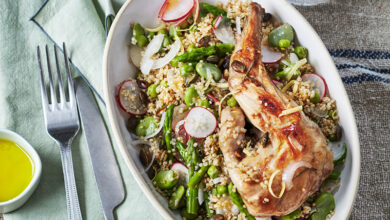 Salade quinoa légumes croquants lapin