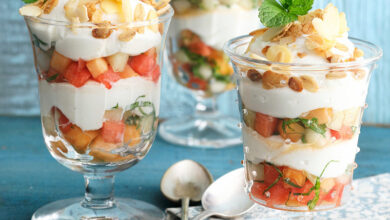 Coupe de melon menthe