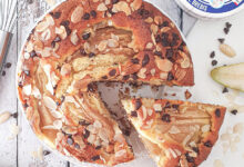 Gâteau poires pépites de chocolat lait de brebis