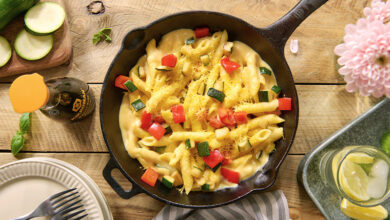 Penne légumes cheddar fondu