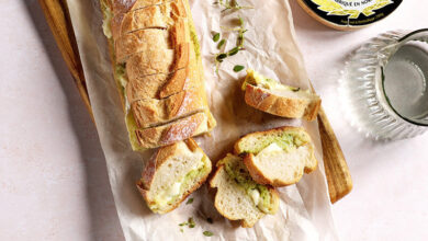 Baguette à partager camembert façon préfou