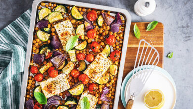 Feta rôtie légumes