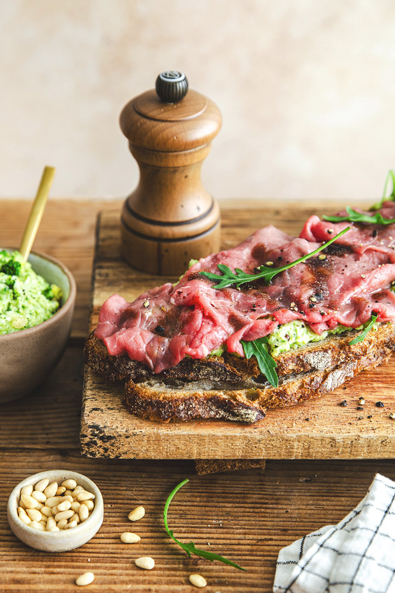 Tartine carpaccio de bœuf