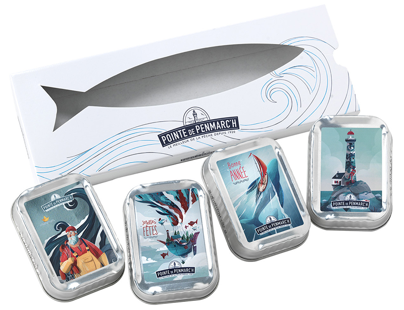 Coffret 4 boîtes de sardines collection Eor Glas