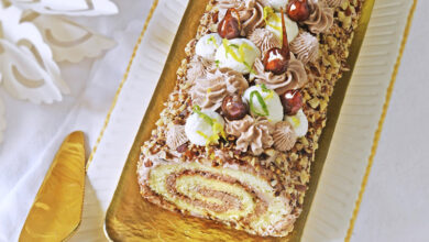 Bûche citron praliné
