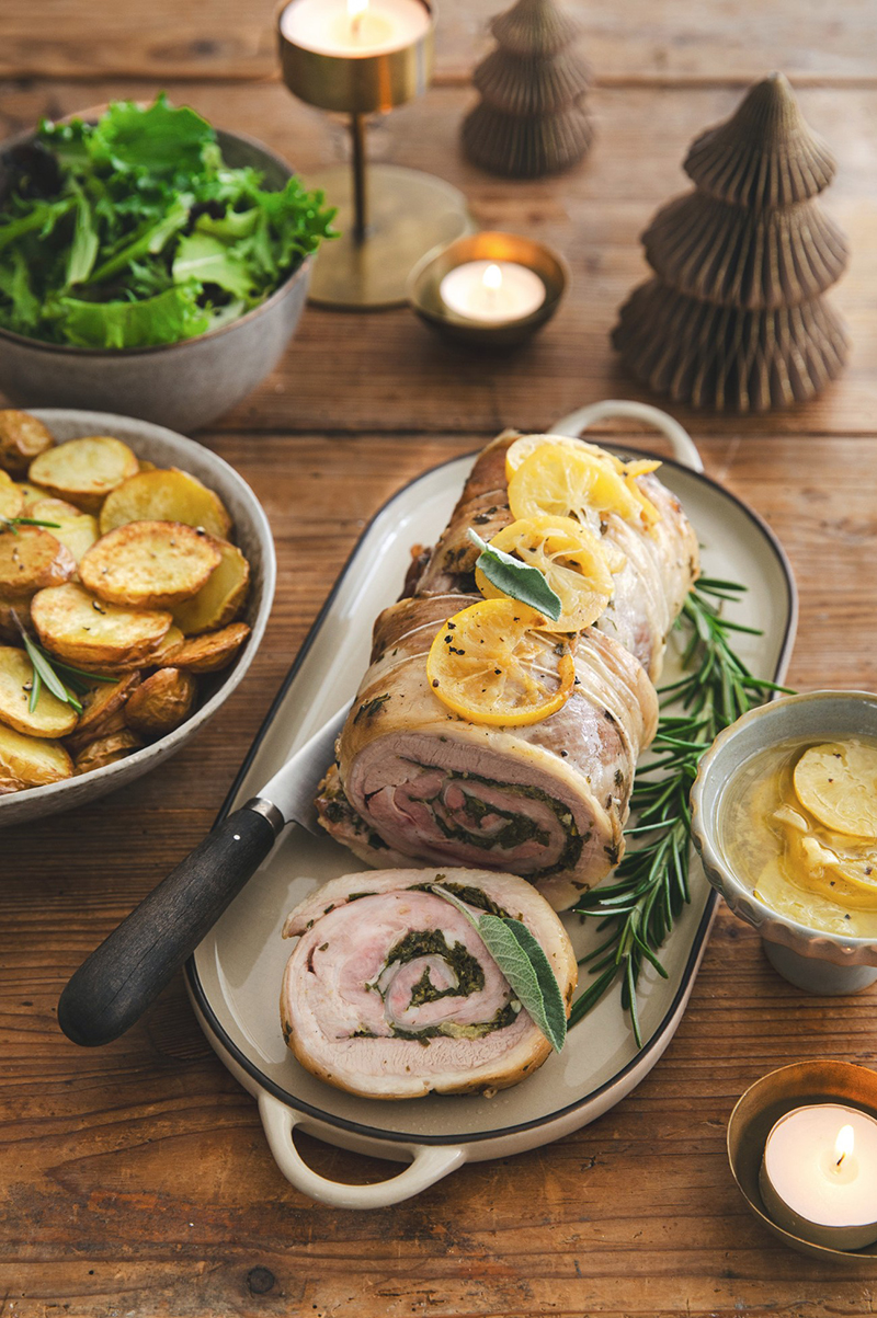 Poitrine d’agneau porchetta