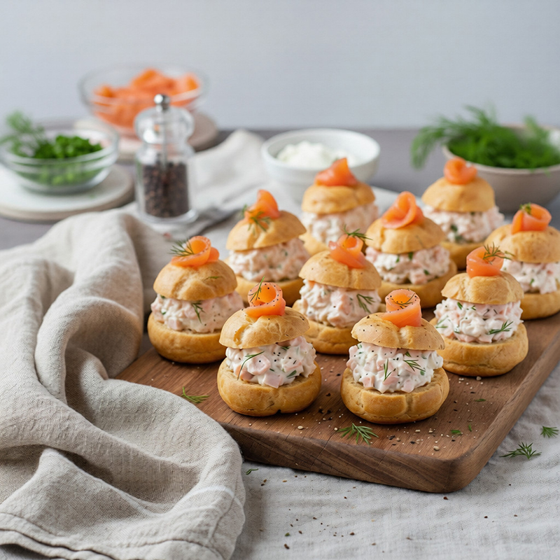 Choux gourmands saumon fumé aneth