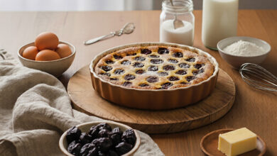 Clafoutis doré pruneaux