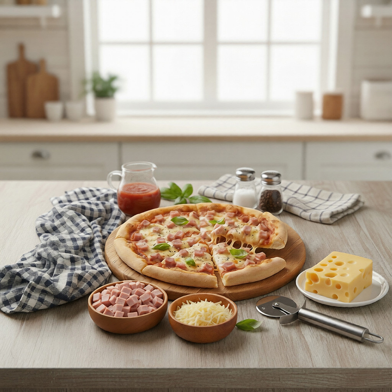Pizza fondante jambon fromage